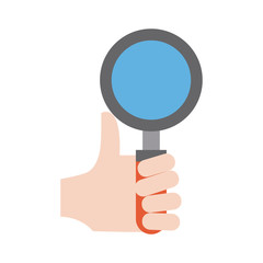 Hand with magnifying glass icon vector illustration graphic design