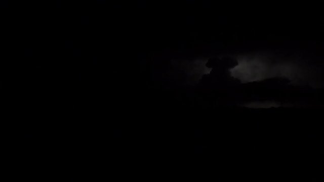 Heavy thunder storm clouds at night