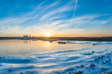 Winterliche Landschaft im Naturschutzgebiet Graswarder in Heiligenhafen