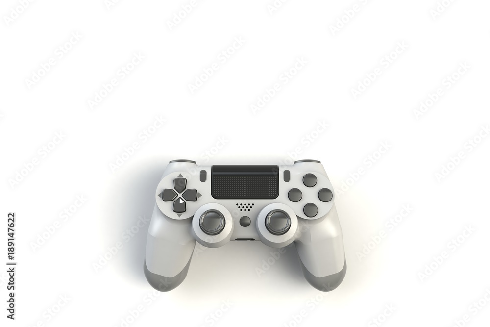 Wall mural computer game competition. gaming concept. white joystick isolated on white background, 3d rendering