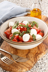 tomato salad with mozzarella and basil