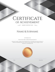 Luxury certificate template with elegant border frame, Diploma design for graduation or completion