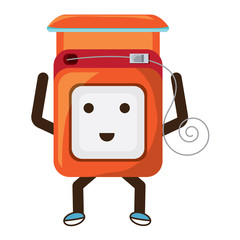 Naklejka premium kawaii dental floss icon