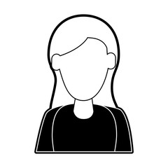 Woman faceless profile icon vector illustration graphic design