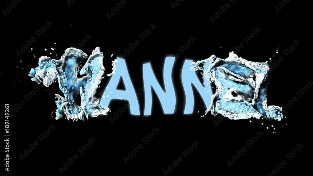 Poster word channel. beautiful animation of the text channel on isolated background