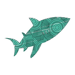 hand drawn for adult coloring pages with fish zentangle  vector illustration