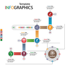 Infographic template. science, technology