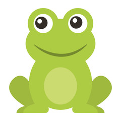 frog cute animal sitting cartoon vector illustration