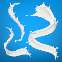 Big milk splash three dimentional vector realistic illustration