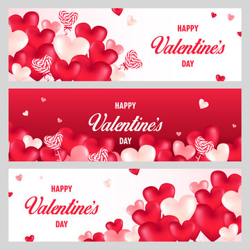 Valentine's Day banner. Vector illustration