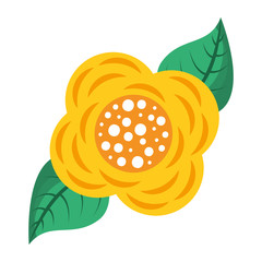 flower and leaves floral botanical natural spring image vector illustration