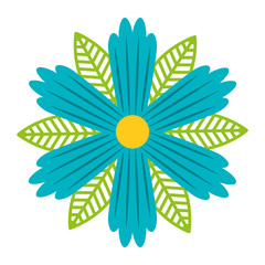 flower and leaves floral botanical natural spring image vector illustration