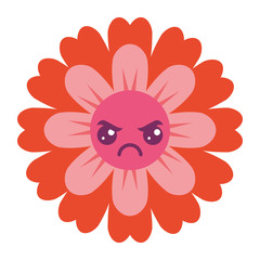 flower kawaii cartoon cute petals vector illustration