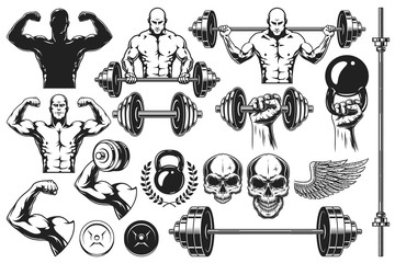 Monochrome elements for bodybuilding