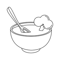 Delicious dish of soup icon vector illustration graphic design
