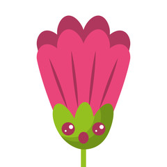 pink flower kawaii cartoon decoration vector illustration