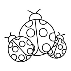 ladybugs insect small icon animal vector illustration outline image