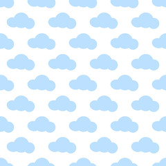 Clouds vector seamless pattern cloudscape season flat design sky cartoon graphic weather white paper illustration