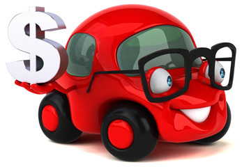 Fototapeta na wymiar Fun car - 3D Illustration