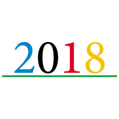 2018 on white background