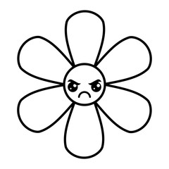  flower kawaii cartoon botanical icon vector illustration outline image