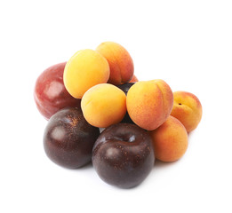 Pile of plums isolated