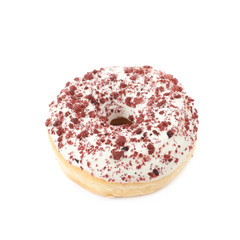 Single glazed donut isolated