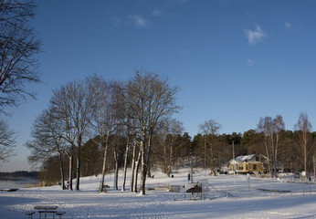 Fototapeta na wymiar Winter view at lake Malaren
