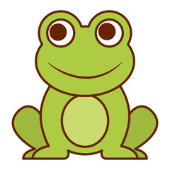 frog cute animal sitting cartoon vector illustration