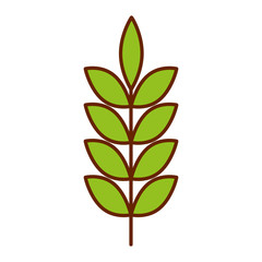 spring branch with green leaves natural vector illustration