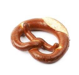 Salted bavarian bagel isolated