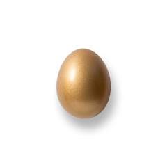 Easter Golden egg isolated on white background.