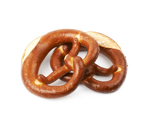 Salted bavarian bagel isolated