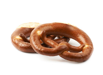 Salted bavarian bagel isolated