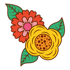 flowers natural decoration ornament image vector illustration