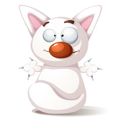 Funny, cute cat - illustration Vector eps 10