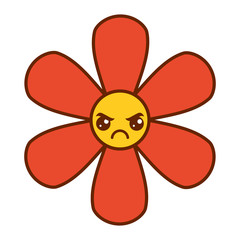 orange flower kawaii cartoon botanical icon vector illustration