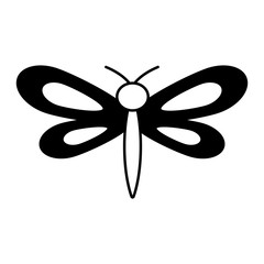 dragonfly insect spring season pictogram vector illustration