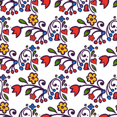 Nature flower illustration seamless pattern background floral summer vector