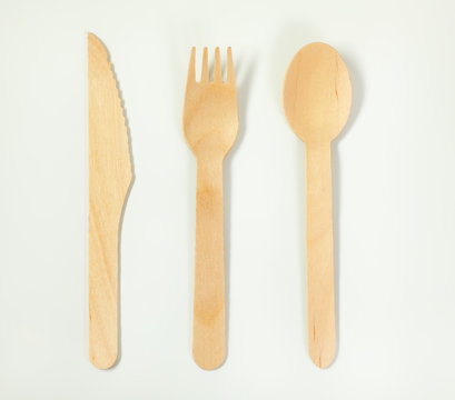 Set Of Wooden Cutlery