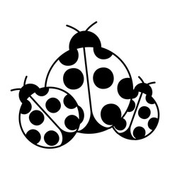 ladybugs insect small icon animal vector illustration