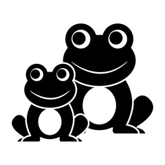 frogs cute animal sitting cartoon vector illustration