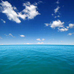 Blue sea water surface