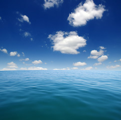 Blue sea water surface