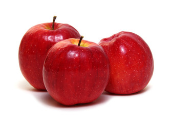 Red apple on white
