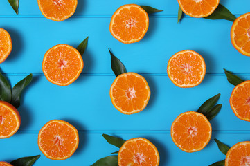 Orange on wooden background.