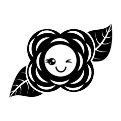 yellow flower kawaii cartoon natural vector illustration