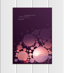 Vector brochure A5 or A4 format abstract circles and mountain landscape design element corporate style