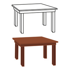  isolated table on white background