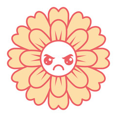 flower kawaii cartoon cute petals vector illustration